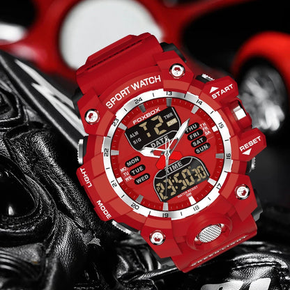 Reloj de hombre LIGE de lujo original, reloj deportivo militar de moda, reloj de cuarzo con pantalla LED dual, calendario, cronógrafo.