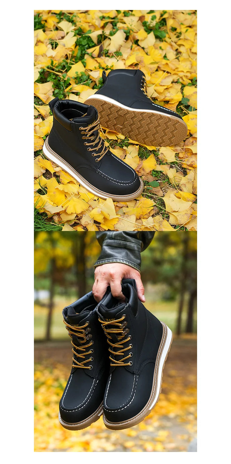 Botas de trabajo para hombre, con puntera de acero, puntera blanda, impermeables, antideslizantes, antiperforación, resistentes al deslizamiento, botas de seguridad para el trabajo.