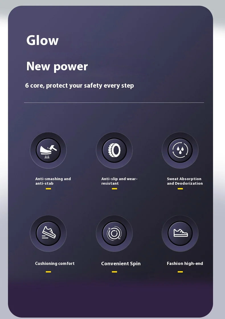 Zapatos de seguridad tipo zapatillas ligeras y transpirables con puntera de acero, diseño antiperforación, amortiguación de impactos y protección antiaplastamiento, calzado de trabajo para hombre.