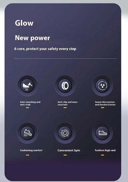 Zapatos de seguridad tipo zapatillas ligeras y transpirables con puntera de acero, diseño antiperforación, amortiguación de impactos y protección antiaplastamiento, calzado de trabajo para hombre.