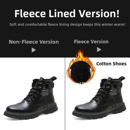 Botas de hombre de piel suave con forro interior, informales, para otoño e invierno, de alta calidad, versátiles, cómodas y que combinan con todo.