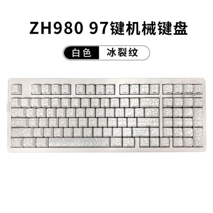 Teclado mecánico ZORNHER ZH980 Spider Web, inalámbrico, 2,4 G, Bluetooth, personalizado, para oficina, HIFI, silencioso.