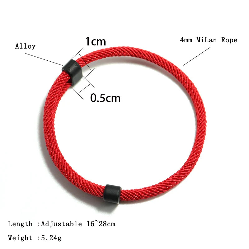 Conjunto de 2 pulseras de moda para hombre, brazalete deslizante ajustable con hilo rojo de la suerte, accesorios para hombre, regalos para él, brazalete para hombre, joyería para hombre