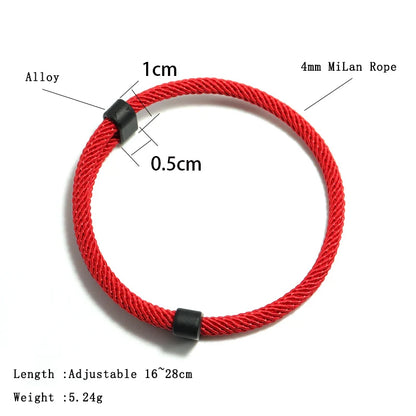 Conjunto de 2 pulseras de moda para hombre, brazalete deslizante ajustable con hilo rojo de la suerte, accesorios para hombre, regalos para él, brazalete para hombre, joyería para hombre