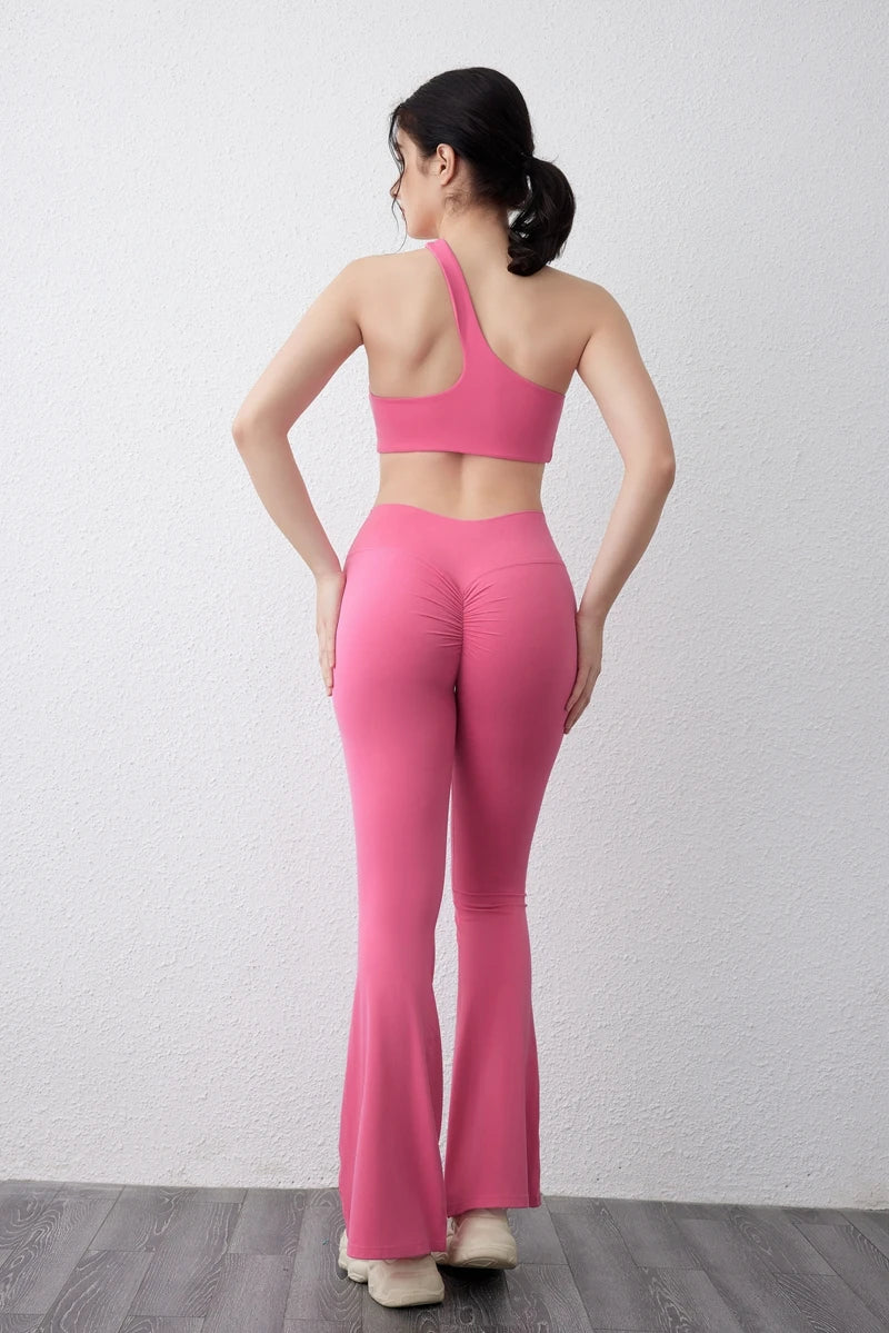 Pantalones de yoga QINACTIV para mujer, tipo flare, acampanados, de cintura alta, para fitness, gimnasio, deportes casuales y elásticos.