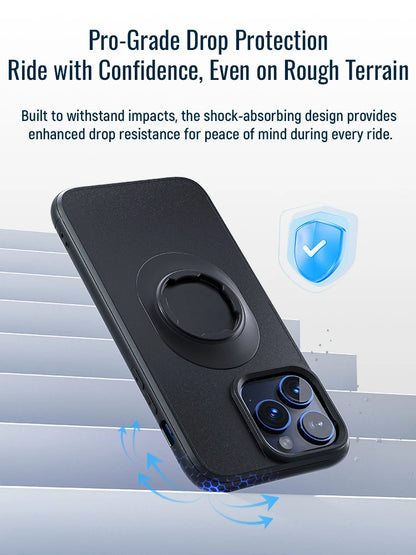Funda a prueba de golpes para iPhone 16/15/14Plus/13/12/11 Pro/Xs Max/XR con soporte de bloqueo rápido y adaptador para soporte Quad Moto QL