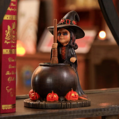 Decoración de bruja de Halloween, decoración de resina, escritorio para el hogar, fiesta, sombrero de bruja, decoración creativa de mesa para Halloween.