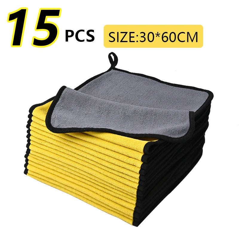 Toalla de microfibra para coche, paño de secado y limpieza para el hogar, toalla gruesa para lavado de coches, para motocicletas, 60 x 30 cm
