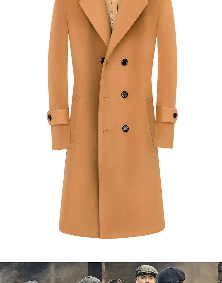 Abrigo de lana de alta calidad para jóvenes, cálido, informal, extralargo, cruzado, grueso, tallas grandes S-7XL 8XL 9XL