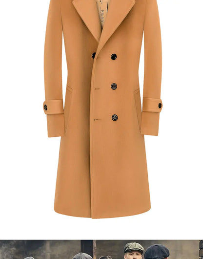 Abrigo de lana de alta calidad para jóvenes, cálido, informal, extralargo, cruzado, grueso, tallas grandes S-7XL 8XL 9XL