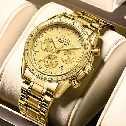 LIGE 2025 - Reloj de lujo para hombre, nuevo, de cuarzo, luminoso, resistente al agua, con cronógrafo y fecha, deportivo