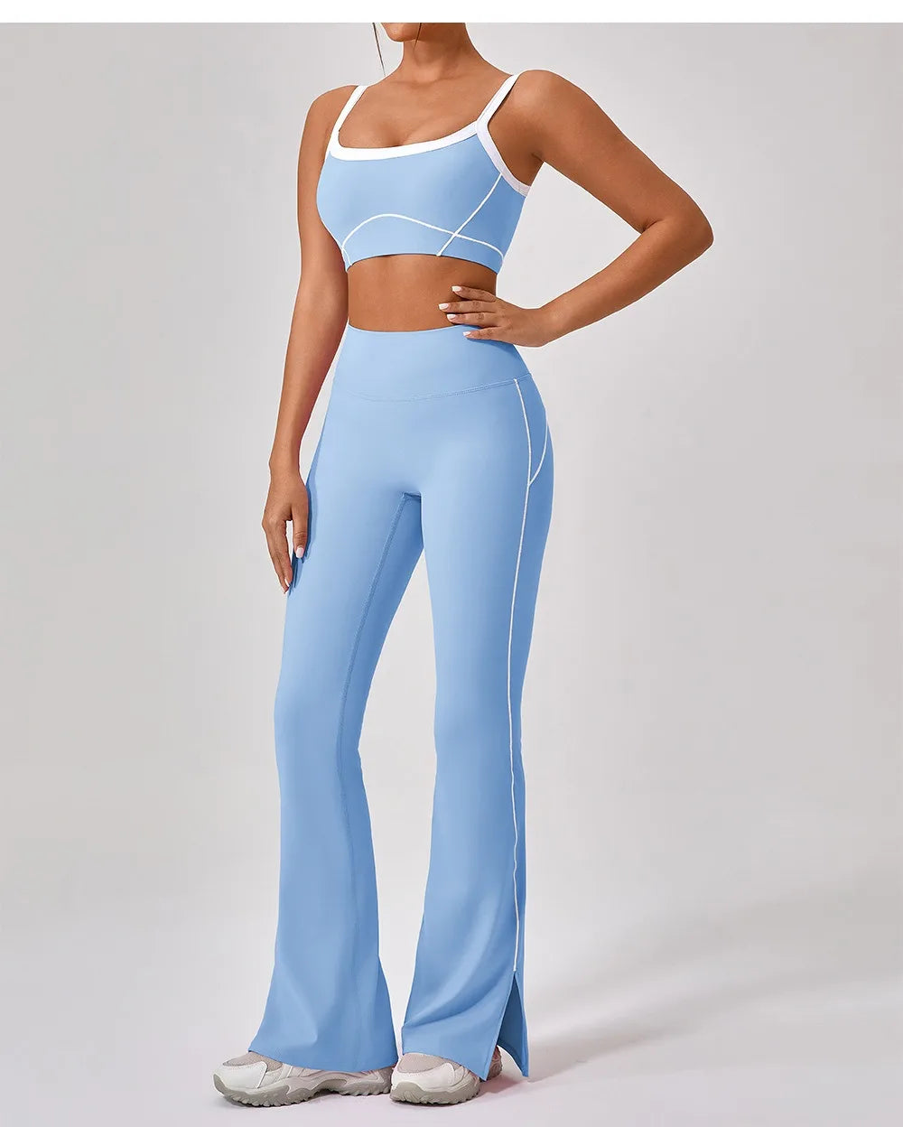 Leggings acampanados, pantalones de yoga para mujer, cintura alta, transpirables, de pierna ancha, ideales para gimnasio, deportes y danza.