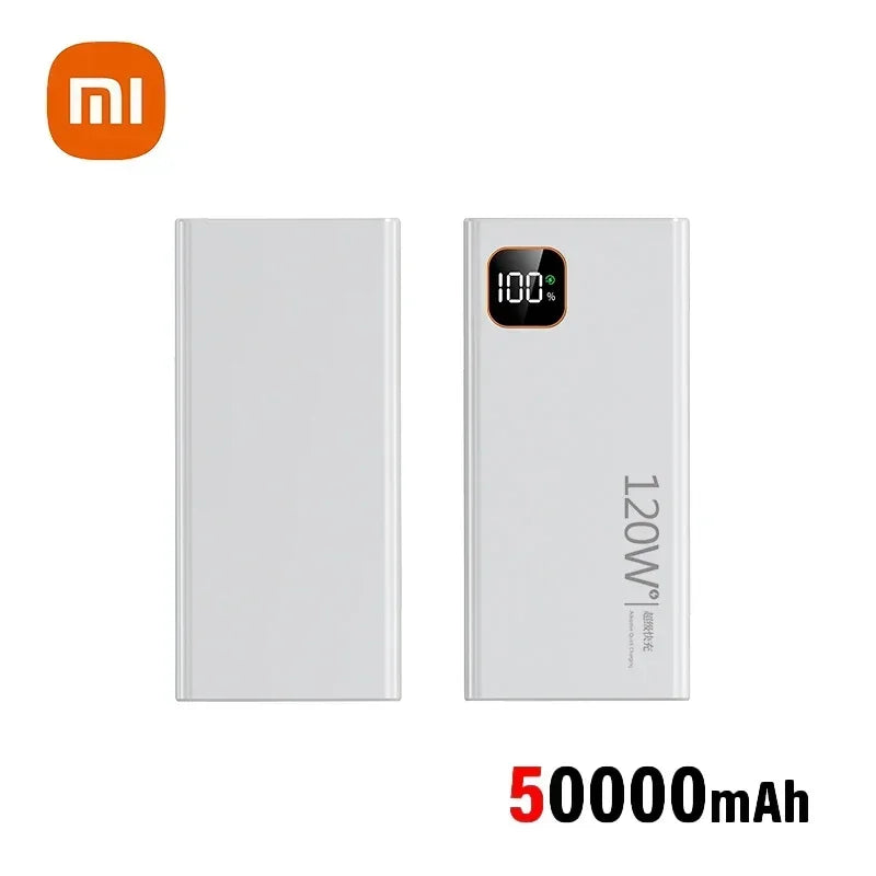 Batería externa portátil Xiaomi de 500.000 mAh y 120 W con carga ultrarrápida y gran capacidad, con pantalla digital para iPhone y Samsung.
