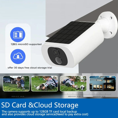 Cámara solar inalámbrica Tuya de 5 MP con wifi, alimentada por batería, para exteriores, 2K, IP66, con sensor PIR, para videovigilancia y seguridad tipo bala.