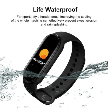 Reloj inteligente M6 para hombre y mujer, pulsera deportiva con control del ritmo cardíaco y de la presión arterial, resistente al agua y multifunción.