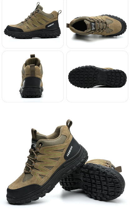 Calzado de seguridad para hombre, zapatos de trabajo con puntera de plástico antiaplastamiento y antiperforación, aislantes, para exteriores, informales, botas de protección laboral, calzado seguro.