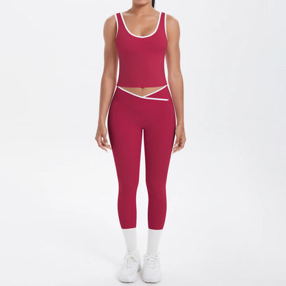 Conjunto de 2 piezas de pantalones de yoga con espalda descubierta y leggings para correr, de cintura alta, con estampado de melocotón y glúteos, para fitness y deportes.