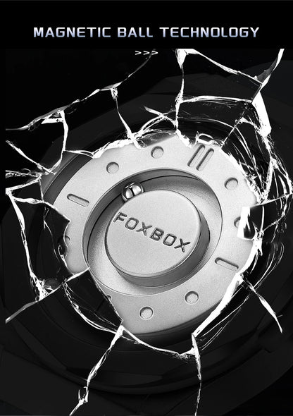 FOXBOX Reloj impermeable para hombre, marca de moda superior, de lujo, con puntero de desplazamiento y fuerza magnética, relojes de pulsera de cuarzo para hombre, Montre Homme