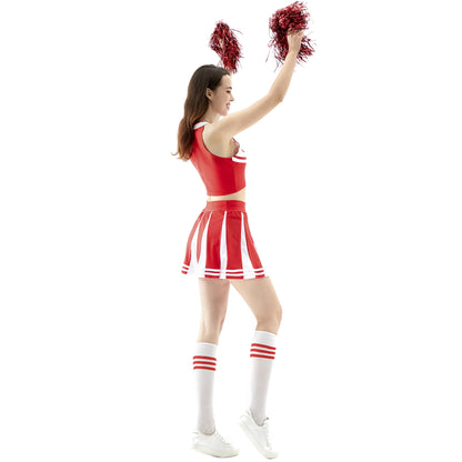 New sexy female student cheerleading costume women's adult cheerleading uniform dance uniform sleeveless crop top with mini p