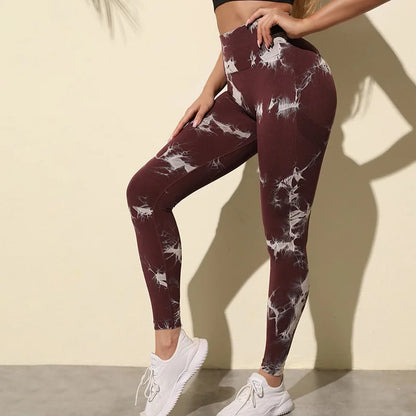 Leggings deportivas para mujer, pantalones de yoga sin costuras con estampado tie-dye de 47 colores, mallas para correr, fitness, cintura alta, para gimnasio y entrenamiento.