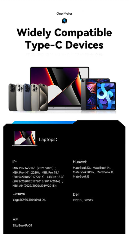 Cable de carga rápida USB-C a C Essager PD de 100 W con succión magnética y antienrollamiento para iPhone 15, portátil y Samsung.