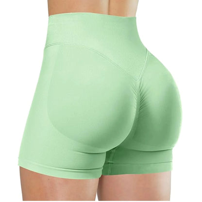 Pantalones cortos de yoga de cintura alta de verano, modernos y sexys, para correr y hacer ejercicio, leggings de yoga de color sólido.