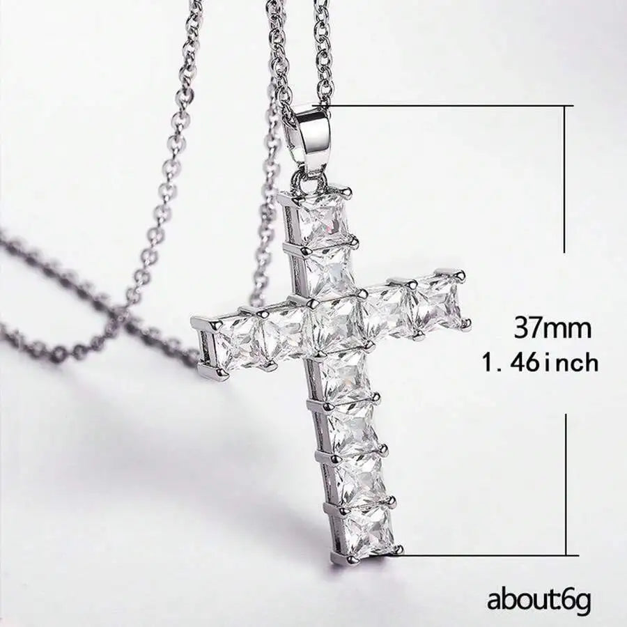 Nuevos collares de moda para mujer, colgantes dorados multicolores con cruz de Jesús y cristales, collar para mujer, joyería para fiestas y tiempo libre.