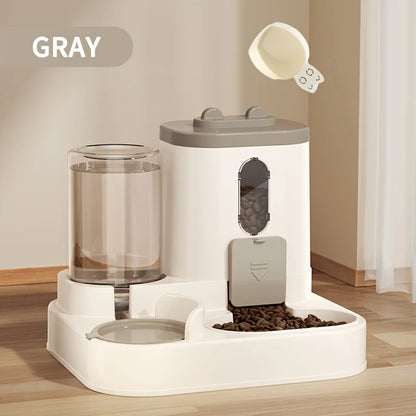 Dispensador de comida para gatos 2 en 1, agua y comida integrados, totalmente automático, dispensador de comida y agua para gatos, bonito dispensador de agua.