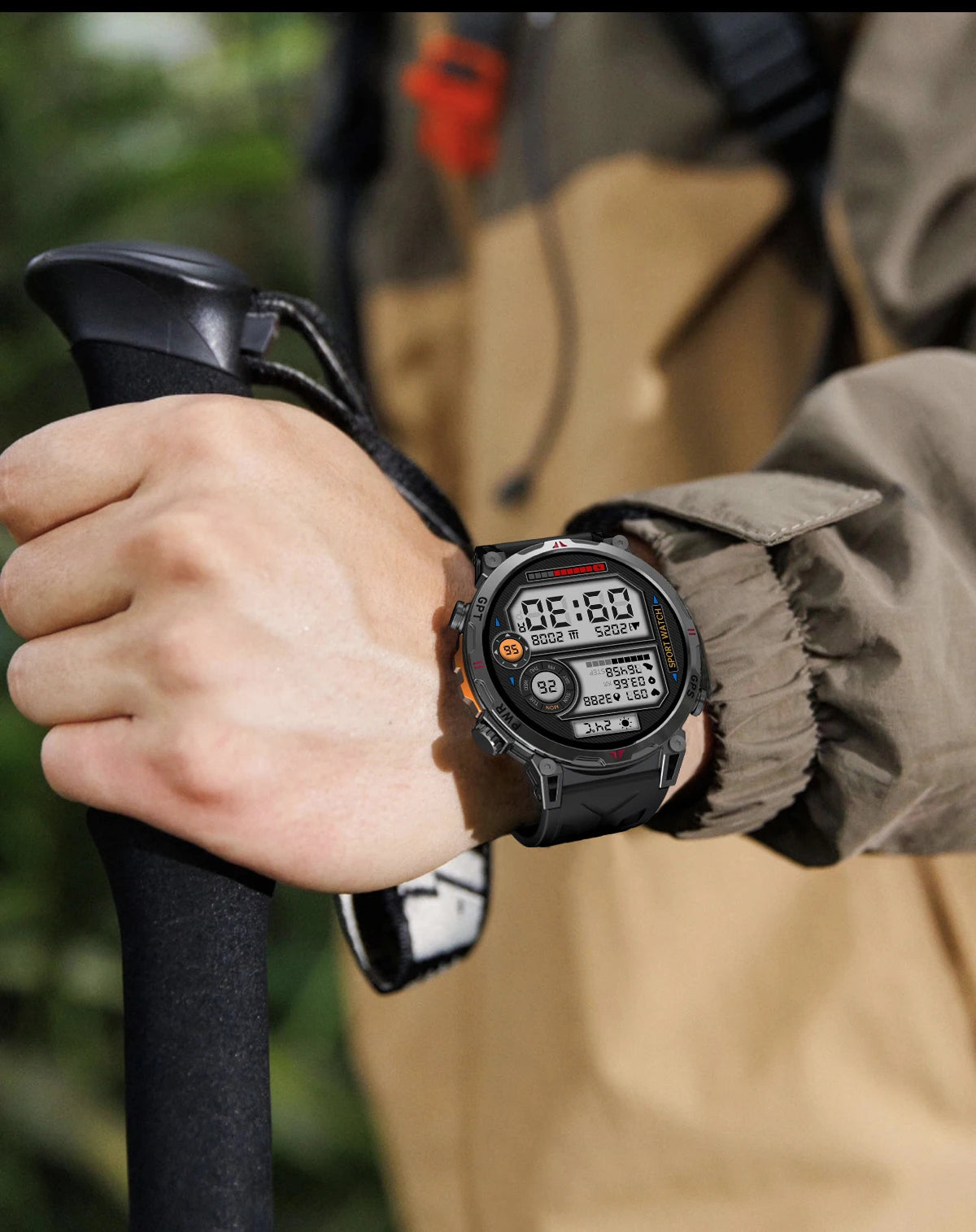 Reloj inteligente con GPS para hombre, pulsera deportiva con control del ritmo cardíaco, Bluetooth, llamadas, 530 mAh, resistente al agua hasta 3 ATM, 2025