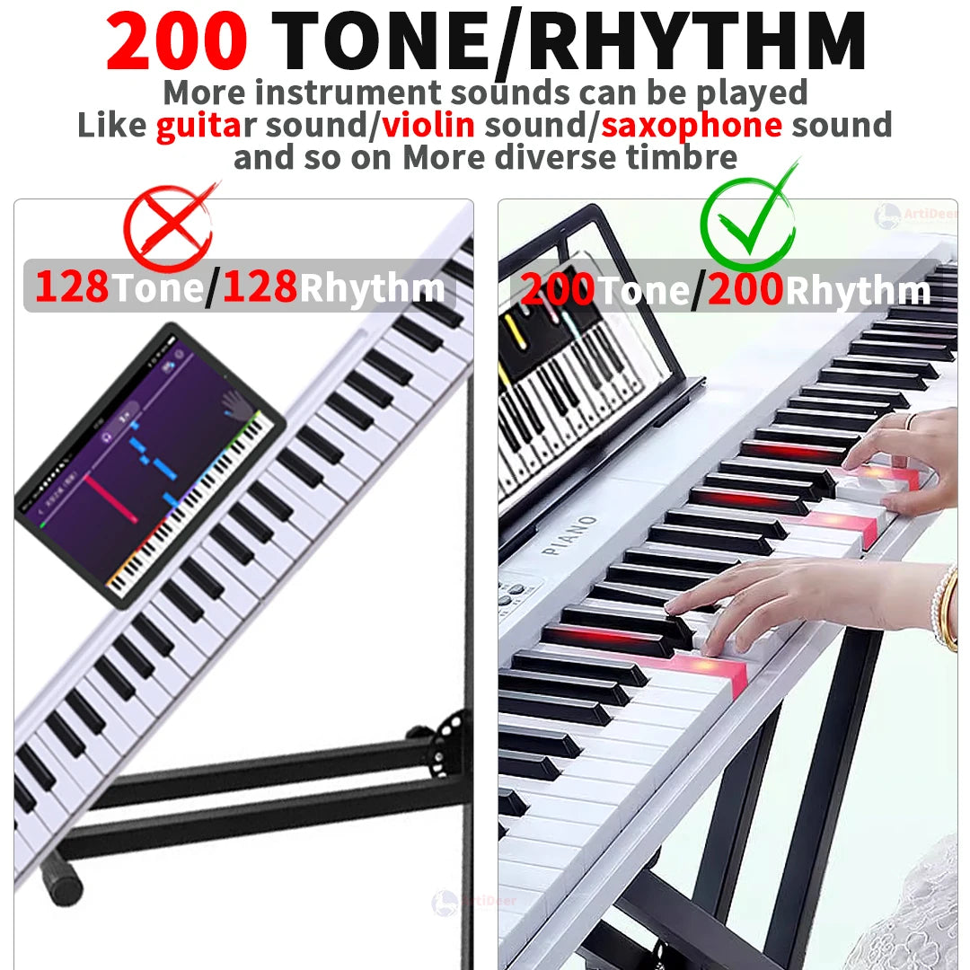 Nuevo piano plegable de 88 teclas, teclado musical MIDI, instrumento musical profesional para niños, sintetizador electrónico portátil para adultos.