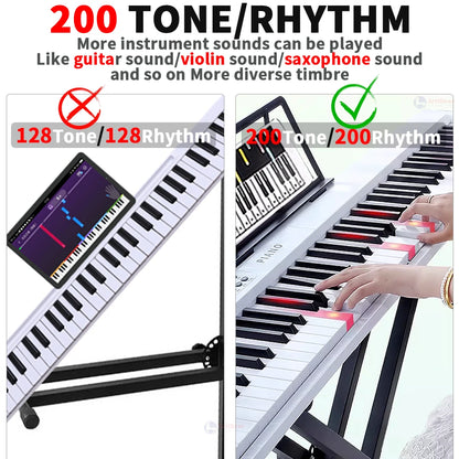 Nuevo piano plegable de 88 teclas, teclado musical MIDI, instrumento musical profesional para niños, sintetizador electrónico portátil para adultos.