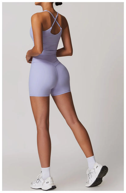 SWELTERING Conjunto de 2 piezas de ropa deportiva para mujer, conjunto de yoga, ropa deportiva para gimnasio, trajes de yoga, conjunto de fitness, chándales, sujetador deportivo, leggings para gimnasio