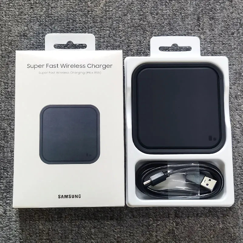 Base de carga inalámbrica rápida Samsung de 15 W para Galaxy S20 S21 S22 S23 S24 S8 S9 S10 Plus Note 20 Ultra 9 8 Z Flip Fold 6 5 4 3 2