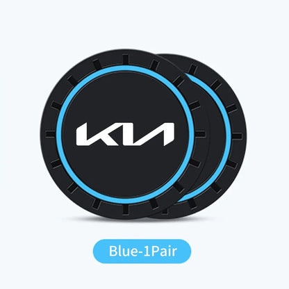 2 posavasos antideslizantes para coche, alfombrilla antipolvo, accesorios para KIA Stinger, Optima, Cerato, Soul, Venga, Forte, Spectra y Sedona.