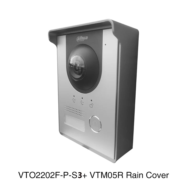 Portero automático Dahua VTO2202F-P S3 de 2 hilos con IP, cámara ojo de pez de 160° a color de 2 MP, 2 idiomas, H.265, multilingüe, con altavoz integrado y timbre.