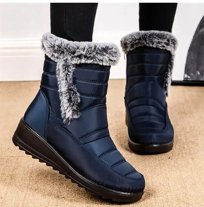 Botas de nieve para mujer, zapatos sólidos para mujer, zapatos impermeables para mujer, botines nuevos, botas planas para mujer, zapatos de invierno para mujer, botas