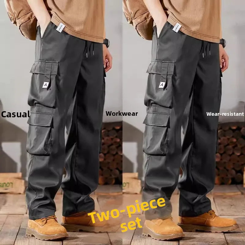 Pantalones de trabajo para hombre, de pierna recta, estilo casual, resistentes, tipo cargo, para trabajos pesados, transpirables y cómodos, estilo militar.