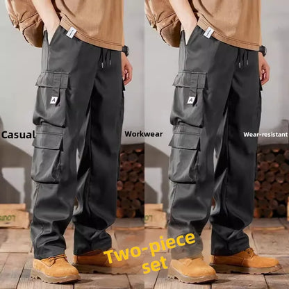 Pantalones de trabajo para hombre, de pierna recta, estilo casual, resistentes, tipo cargo, para trabajos pesados, transpirables y cómodos, estilo militar.