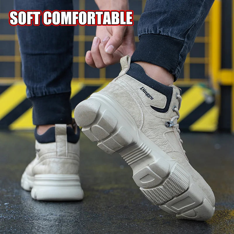 Botas de trabajo indestructibles, zapatos de seguridad para hombre, zapatos con puntera de acero, zapatillas a prueba de pinchazos, zapatos de trabajo antideslizantes para hombre, botas tácticas para hombre.