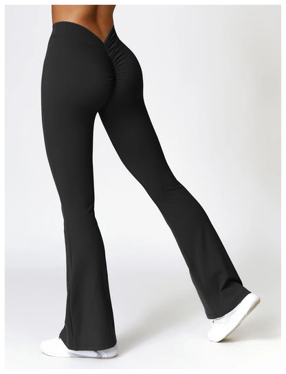 Pantalones de yoga de cintura alta y pernera acampanada para mujer, pantalones de pierna ancha para mujer, pantalones deportivos para gimnasio, entrenamiento físico, pantalones acampanados para baile latino.