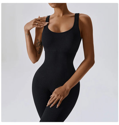 Traje de yoga de una pieza sin costuras de primavera, conjunto de entrenamiento de fitness para danza y tonificación abdominal, mono elástico, ropa deportiva de gimnasio con efecto push up