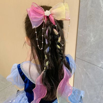Accesorios para el cabello para niños: borlas de perlas, lazos, cintas, horquillas trenzadas, tocados, pinzas para el cabello de princesa para niñas, accesorios para el cabello.