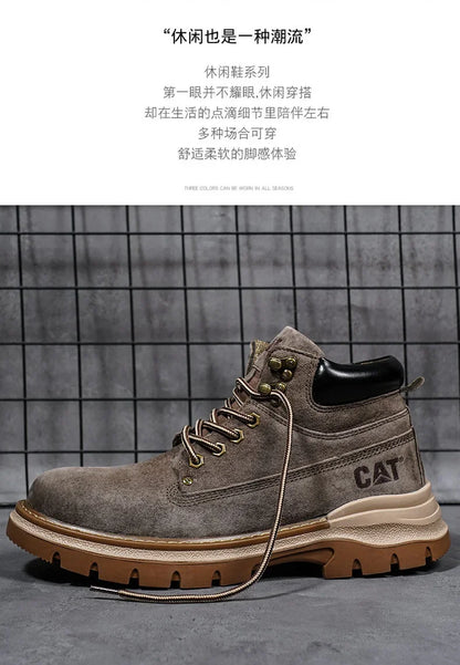 Botas de nieve para hombre, ideales para el invierno. Botas clásicas de caña alta para senderismo, con suela gruesa antideslizante y gran practicidad.