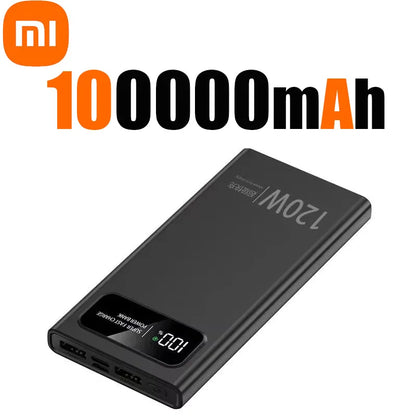 Banco de energía Xiaomi de 500.000 mAh y 120 W con carga ultrarrápida y pantalla digital de alta capacidad para iPhone, Samsung y Huawei.