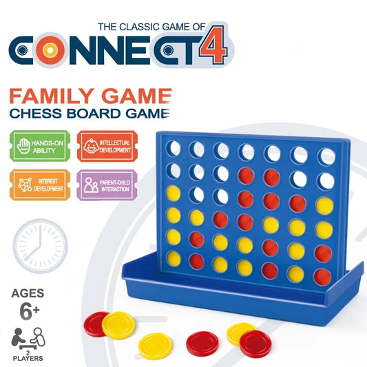 El clásico juego de Conecta 4 para 2 jugadores; Conecta 4 en cuadrícula, consigue 4 en raya para niños de 6 años en adelante, juegos de patio para