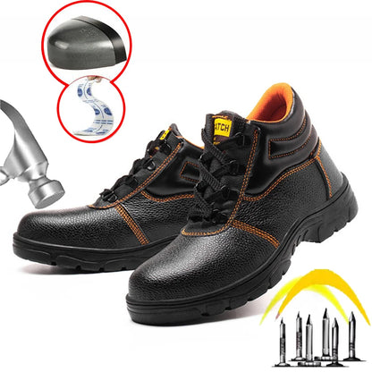 Calzado de seguridad cómodo, resistente a pinchazos, con puntera de acero, para hombre. Resistente al agua, antideslizante y resistente a la abrasión.