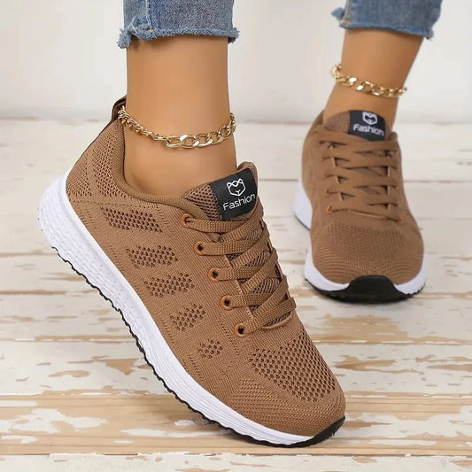 Zapatillas deportivas informales para mujer, de malla, transpirables, con plataforma, para baloncesto