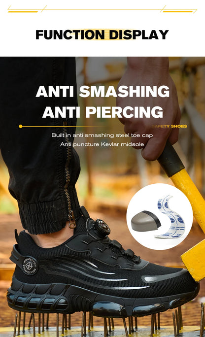 Work Safety Shoes Men Women Steel Toe Sneakers Air Cushion Indestructible Security Protection Safety Boots Size 47 48 Footwear