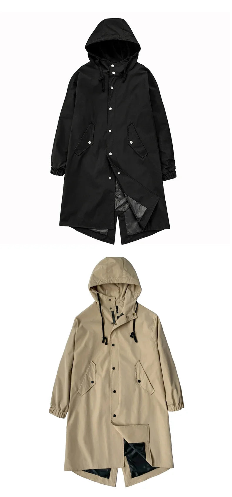 Gabardina de hombre, nueva chaqueta larga con capucha, estilo casual y cortavientos, ideal para otoño. Moda urbana coreana. Ropa masculina.