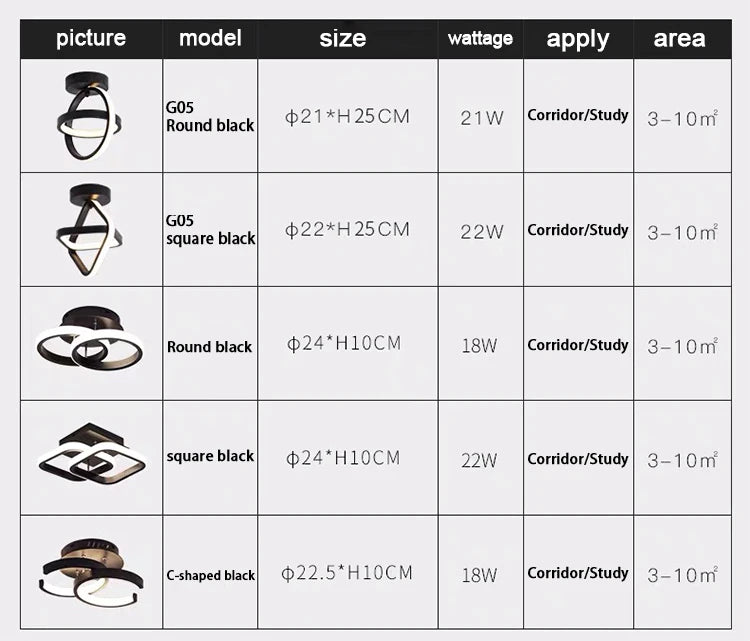 Lámpara de techo LED moderna de 2 anillos con diseño creativo. Ideal para interiores: pasillo, balcón, oficina.